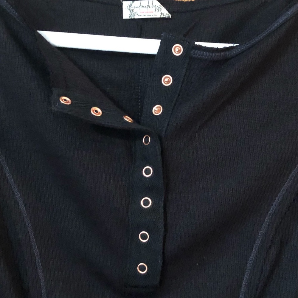 NWT Free People Sloan Bodysuit Black Rose Gold Size S - Picture 4 of 8